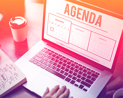 Computer con schermata impostata su agenda