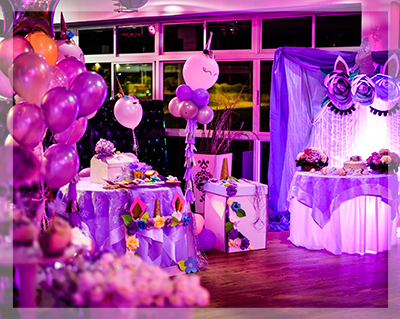 Decorazioni festa di compleanno in viola