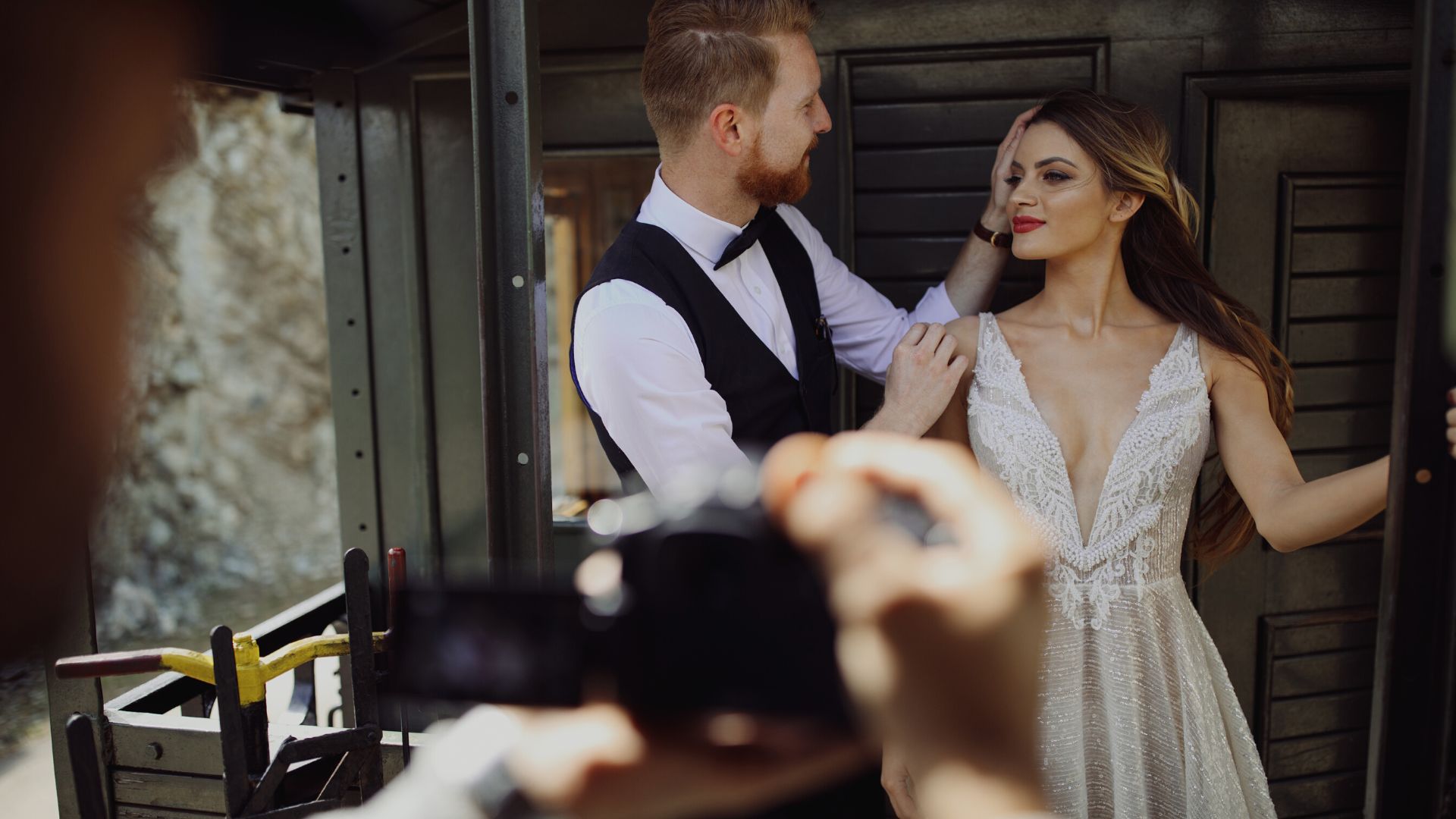 coppia durante shooting